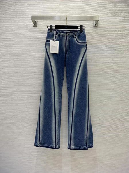

milan runway jeans 2023 new spring fashion designer straight pants brand same style luxury women's jeans 1120-8, Blue