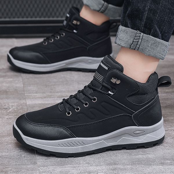 

martin designer shoes snow men sneakers fashion luxury autumn winter smooth leather ankle half black bordeaux platform outdoor sport shoes d