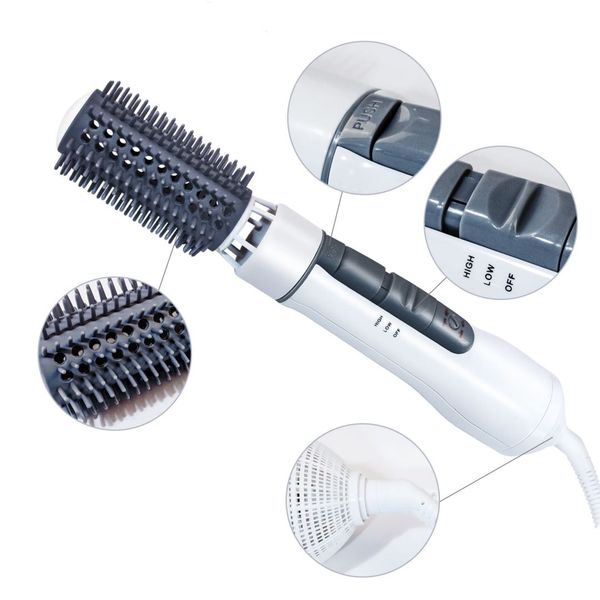 

curling irons hair dryer 8 in 1 negative ion straightener brush blow air comb wand detachable electric kit home 221119
