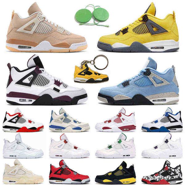 

jumpman 4 4s bordeaux outdoor shoes men women shimmer university blue red thunder guava ice mens trainer, Black