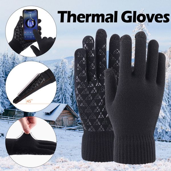 

five fingers gloves winter for men women touchscreen warm outdoor cycling driving motorcycle cold windproof nonslip 221119, Blue;gray