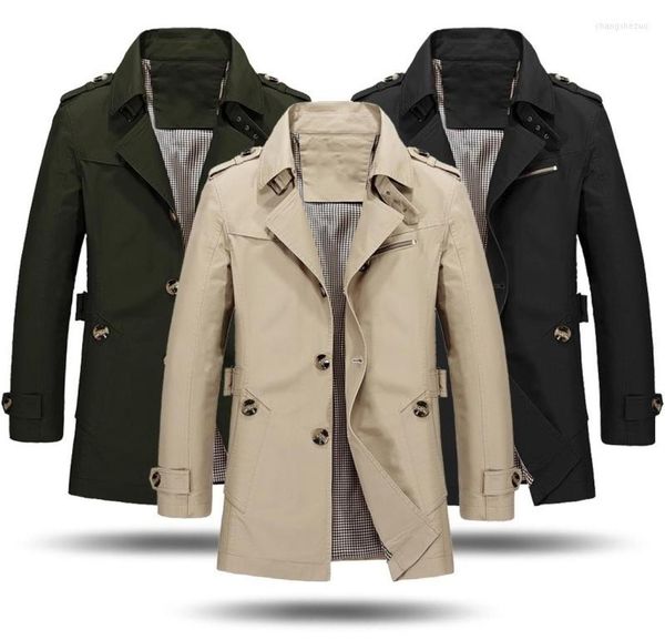 

men039s trench coats 2022 autumn men39s business long jacket casual windbreaker men coat fashion overcoat4204732, Tan;black