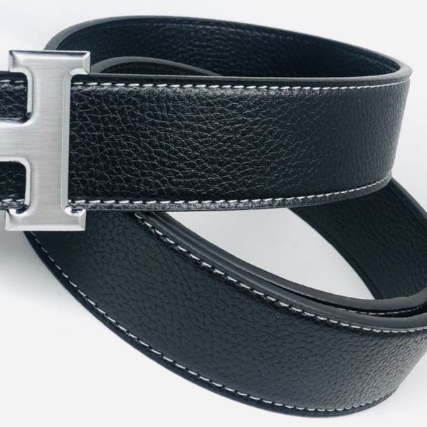 

womens designer belt belts classic cowskin leather mens chain ceinture luxury waistband woman alloy smooth buckle men waist black channel be, Black;brown