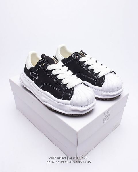 

casual 2022 new shoes blakey maison mihara yasuhiro mmy men's and women's low canvas shoes miharayasuhiro shell head set slip-on s, Black
