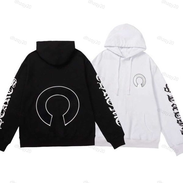 

ch hoodie designer sweatshirt classic sanskrit print crew neck pullover autumn winter warm coat mens and womens drawstring sweater cotton to, Black