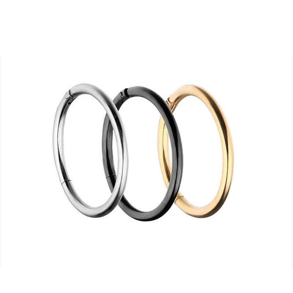 

hoop nose ring pierce stainless steel gold plate for women men, Silver