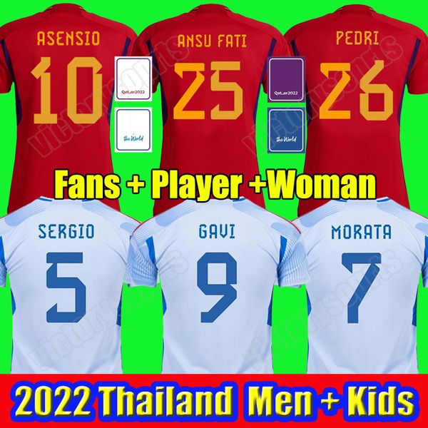 

2022 spain soccer jerseys camiseta espana morata rodrigo torres pedri 20 21 22 cup ramos thiago iniesta alba football shirts men kids kit fa, Black;yellow