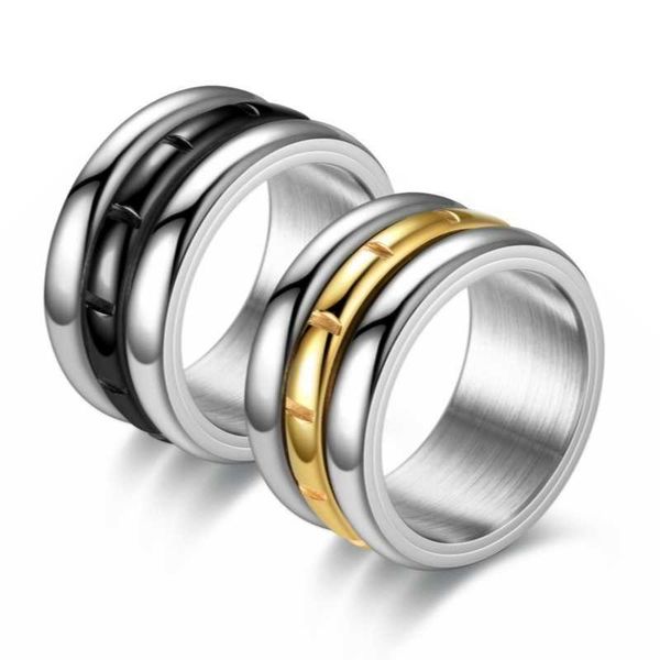 

titanium stainless steel ring fidget ring anxiety relief for women men, Silver