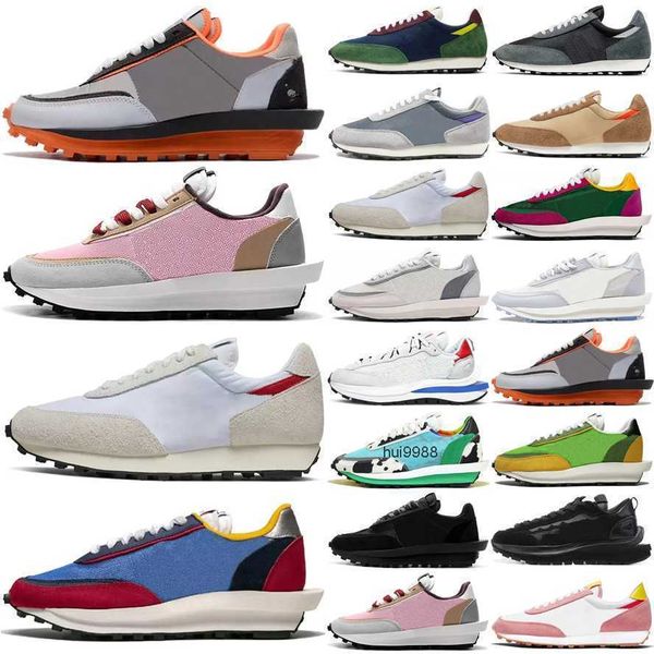 

running shoes gusto trainers sports sneakers nylon black white gum dark iris royal fuchsia pine green vaporwaffle x waffle mens women ld jor