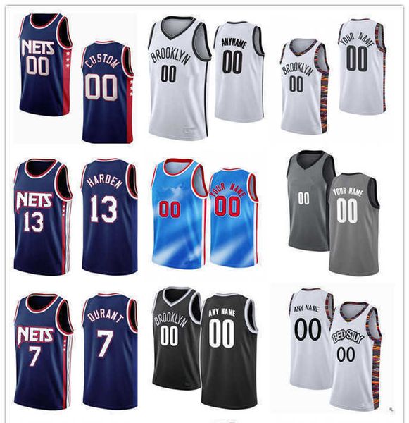 

75th custom jersey men women youth 7''durant james 13 harden kyrie 11''irving patty 8 mills brooklyn''nets&#03, Black;red