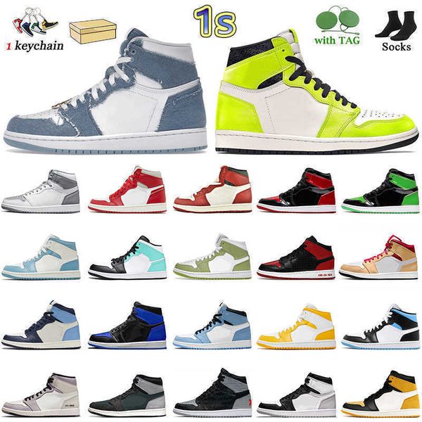 

1s newstalgia chenille with box denim lightning 1 basketball shoes offs retro j1 women mens trainers obsidian unc visionaire catcus jack
