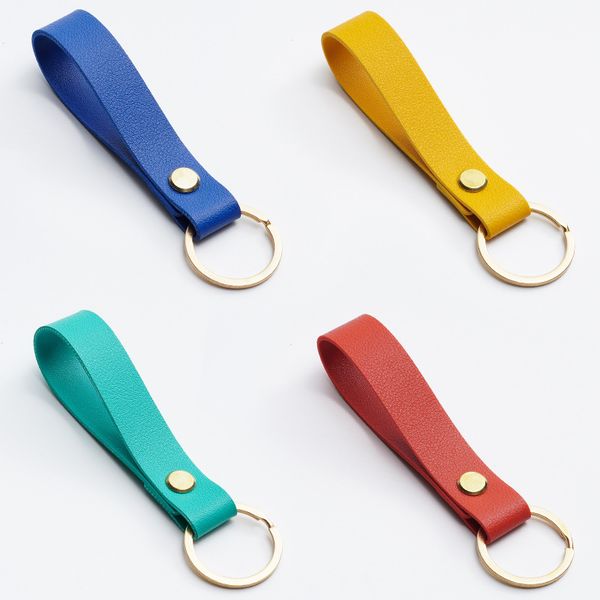 

pu leather key chain accessories car keyring pendant simple personality leather metal keychain hardware wholesale, Silver