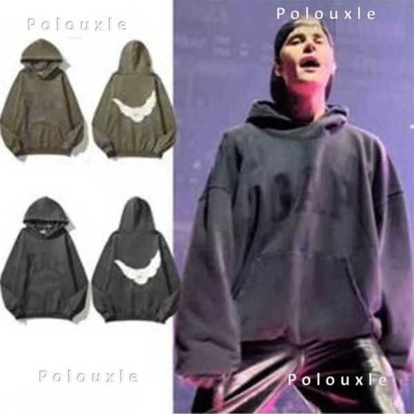 

designer kanyes classic wests luxury hoodie party joint name peace dove mens and womens yzys vintage pullover hooded, Black