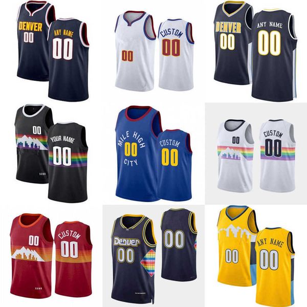 

75th custom jersey womn youth allen''3''iverson petr 21 cornelie alex 2 english dikembe 55 mutombo denver''nug, Black;red
