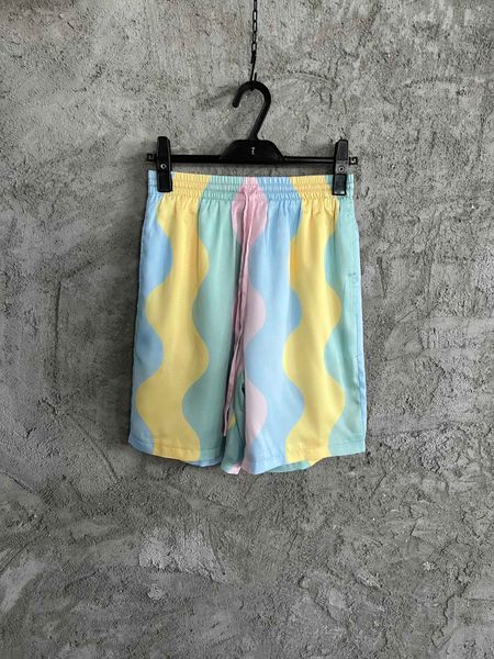 

luxury mens shorts design beach basketball shorts casual summer pants short 100%silk rainbow corrugated print fashion comfortable sport runn, White;black
