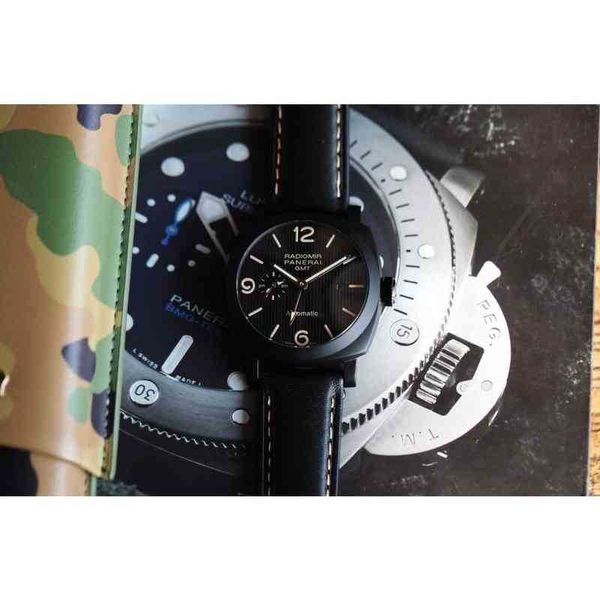 

limited edition vs carbon fiber ceramic paneraisswatch luxury mechanical movement watch panera swiss automatic sapphire mirror size 44mm 13m, Slivery;brown