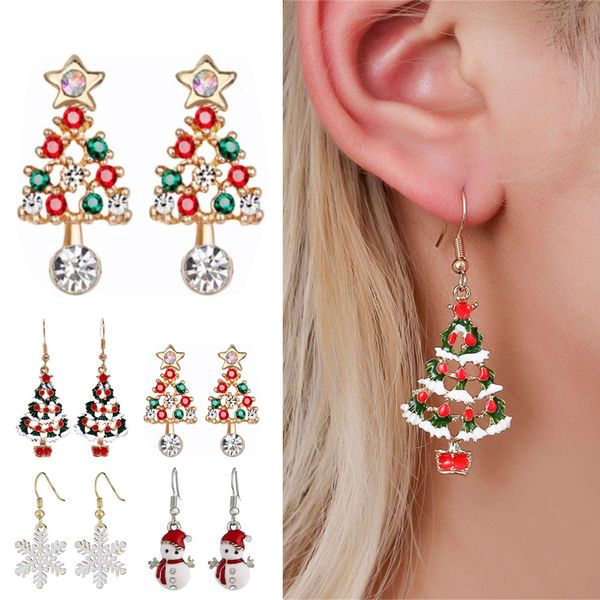 

dangle chandelier trendy statement christmas tree earrings for women santa claus snowman drop jewelry girls gifts wholesale l220920, Silver
