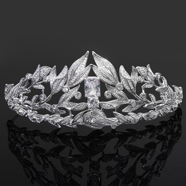 

luxury wedding flower crowns and tiaras for women silver color headpiece bridal hair accessories fashion jewelry gift, Slivery;golden
