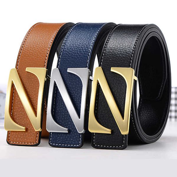 

fashion teen leather belt 3.8cm men women letter z smooth buckle business casual belt designer brand jeans dress decorative belts, Black;brown