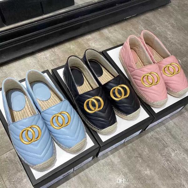

casual shoes designer classic lady platform fisherman shoes luxury flat women straw bottom boat shoe metal buckle 100% leather ladies lazy l, Black