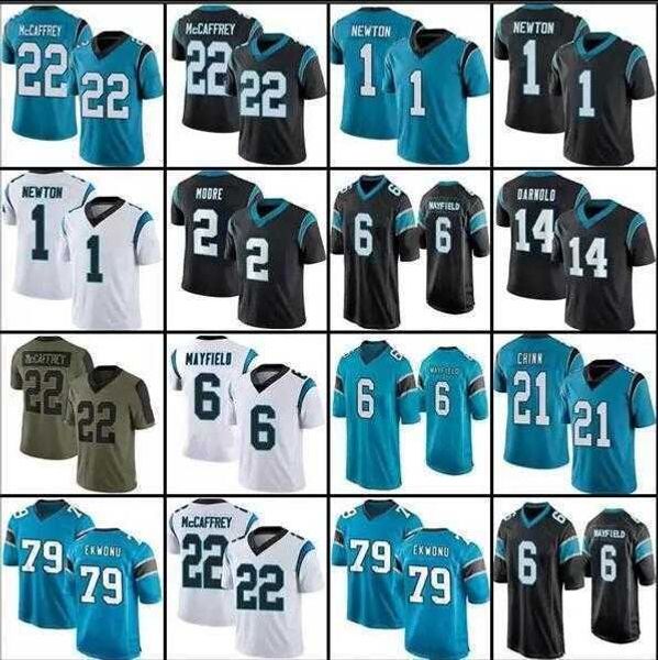 

baker mayfield custom jersey carolina''panthers''love dj moore jeremy chinn christian mccaffrey ikem ekwonu sam darnold