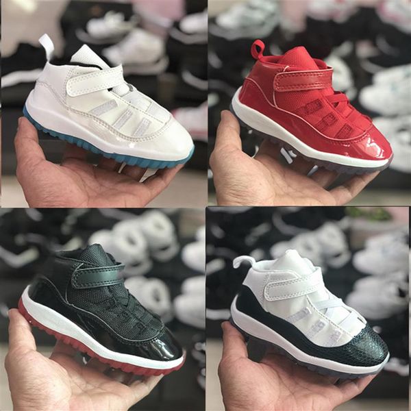 

little kid 11 xi space shoes baby boys girls toddlers 11s gamma concord bred red pink walkers sneaker trainer size 6c-10c2784, Black