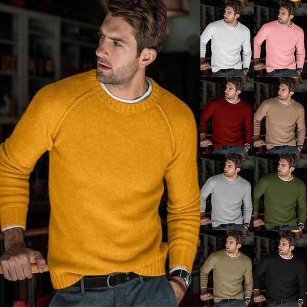 

men's sweaters autumn and winter men's casual allmatch knitwear longsleeved round neck sweater 221121, White;black