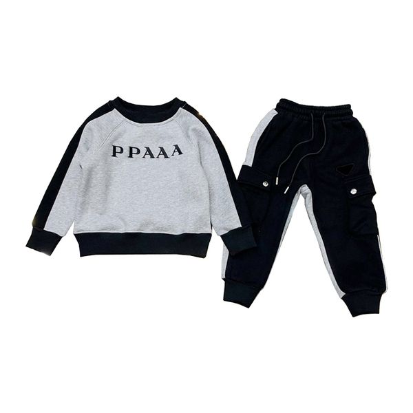 

clothing sets children's sportswear suit same style for men and women thickening plush letter embroidery cool 100% cotton winter keep w, White