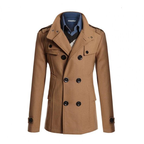 

men's jackets plus size men windbreaker coat solid color doublebreasted formal business winter jacket for work outerwear 221121, Black;brown