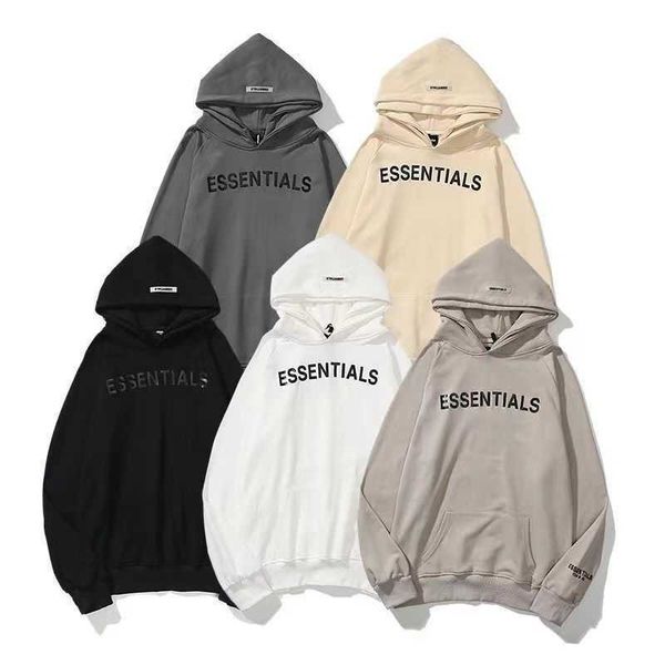 

designer hoodies essentials sweatshirt fashion brand pullover double new high letter plush thin hooded hoodies trend original quality, Black