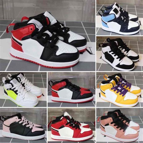 

2021 1 basketball shoes retro wolf grey gamma blue black white red prom night kids sneakers tennis225k