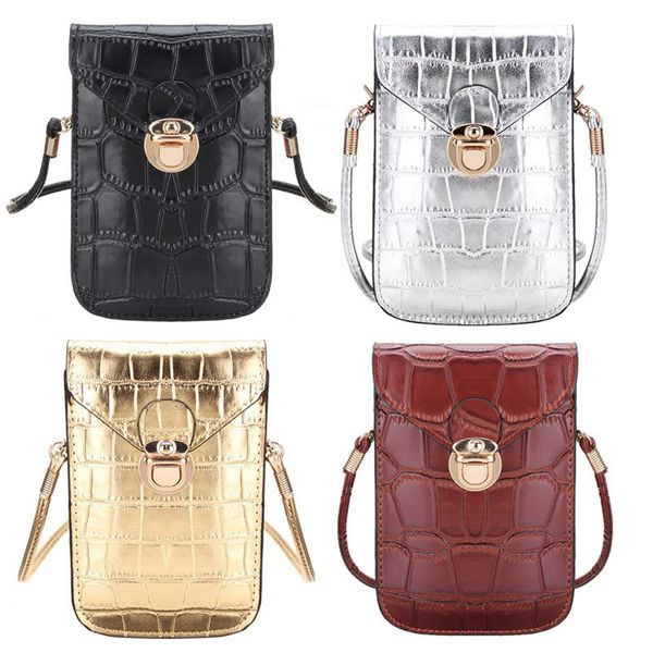 

evening bags silver mobile phone mini small clutches shoulder bag leather women handbag black clutch purse flap 221119