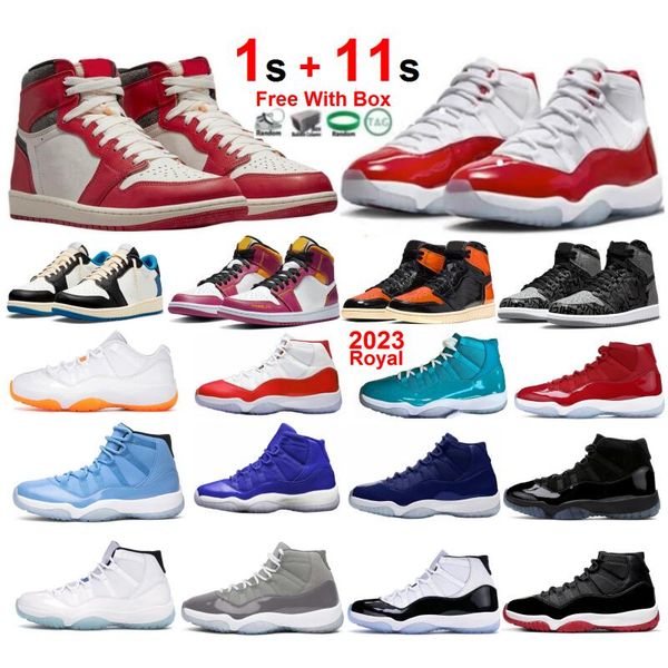 

red varsty 11 cherry 11s basketball shoes chicago 1s lost and found 1 royal 11 bred space jam concord cool grey with box men women split low