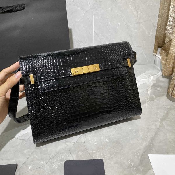

7a quality designer handbag fashion luxury manhattan small shoulder bag in crocodile pattern leather flap 579271 loulou tote crossbody purse
