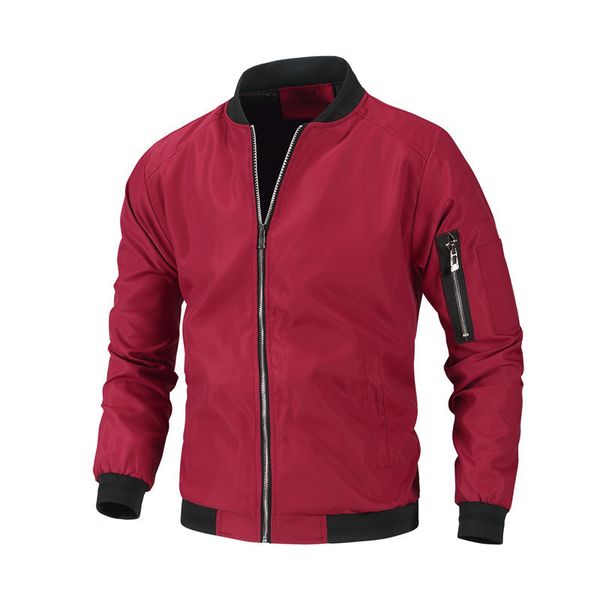 

men's jackets spring and autumn men's stand collar casual zipper jacket 221121, Black;brown