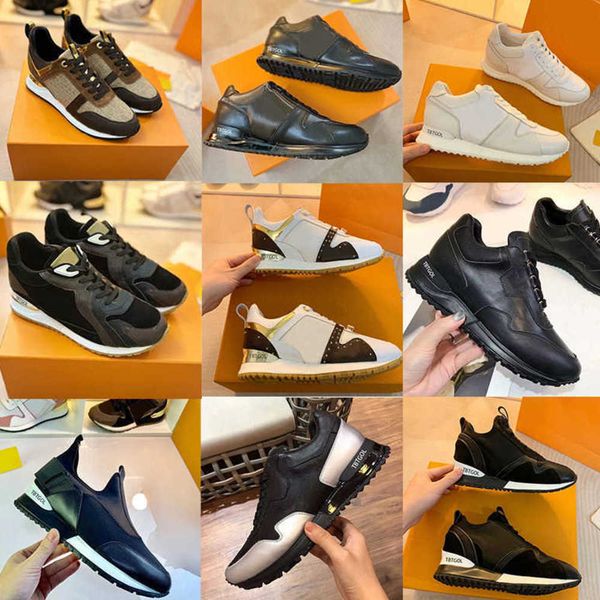 

fashion designer shoes run away men platform trainer luxury leather sneakers genuine leather with box no12, Black