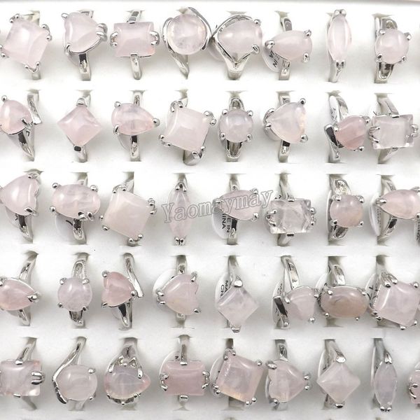 

wedding rings fashion natural light pink crystal women's jewelry 50pcs wholesale 221121, Slivery;golden