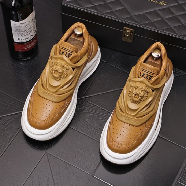 

ankle boots men casual shoes designer luxury sneakers fashion punk thick bottom high zapatillas hombre, Black