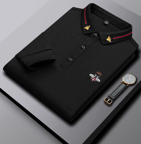 

men's polo shirt 2022 autumn new designer brand fashion business mens embroidered luxury t-shirt logo cotton casual, White;black