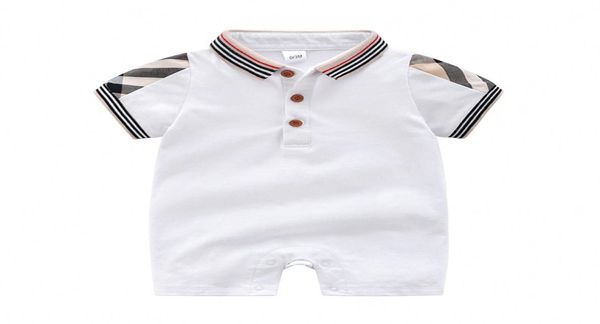 

baby romper jumpsuit infant designer clothes summer newborn baby boy clothes cotton lapel collar newborn rompers 024m6745218, Blue