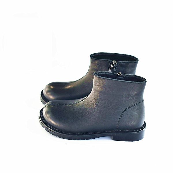 

boots autumn winter genuine leather girls ankle boots warm fleece cowhide children' riding fashion kids snow 221121, Black;grey