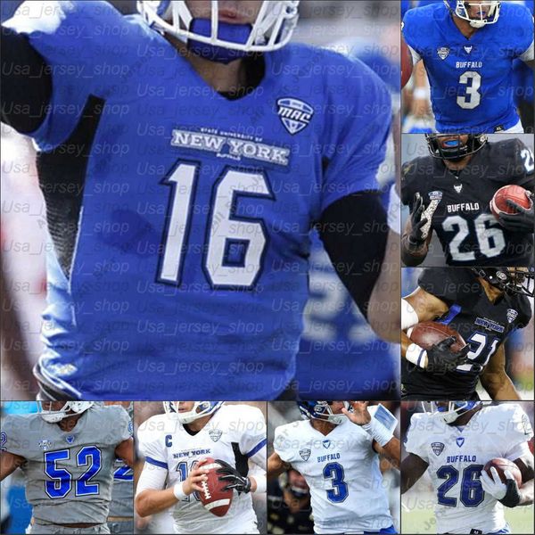 

american college football wear custom buffalo college football jerseys khalil mack kyle vantrease jaret patterson kevin marks antonio nunn t, Black