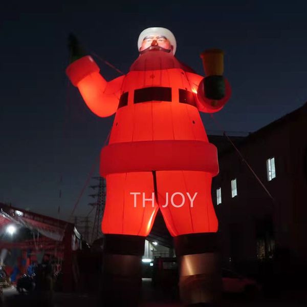 

ship outdoor games & activities 12m 40ft high giant inflatable santa claus old father christmas with white light