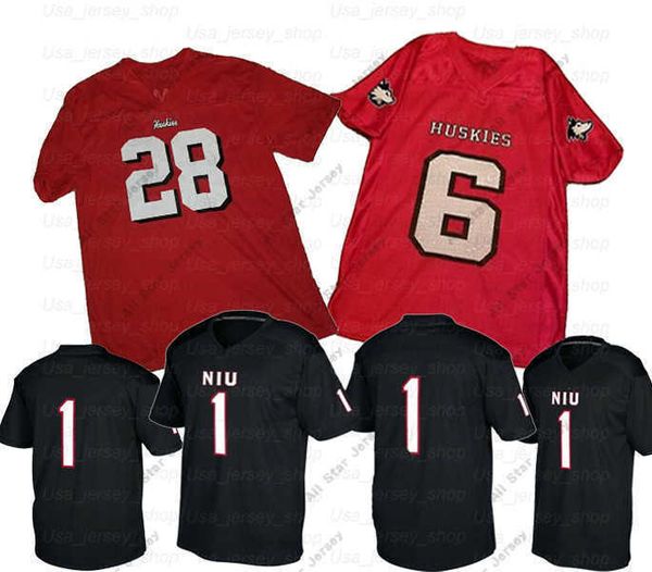 

american college football wear custom northern illinois niu college football jersey 19 kenny golladay 15 cole tucker 22 tre harbison 89 mitc, Black