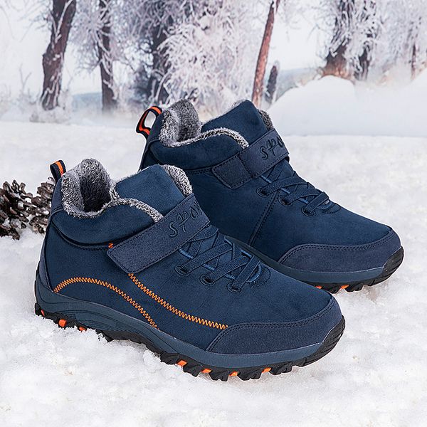 

boots winter sneakers men suede warm snow work casual shoes high non-slip ankle boot big size 49 trainer 221121, Black
