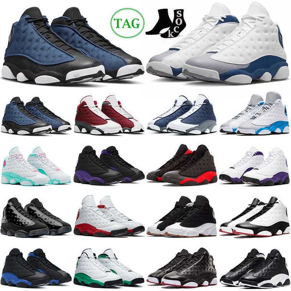 

basketball shoes trainers outdoor sneakers discount university french blue hyper royal red flint wolf grey brave blue 13 13s mens obsidian, Black