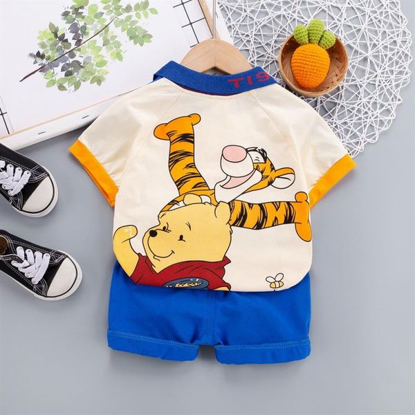 

baby boys clothing sets summer short sleeve cartoon shirt shorts casual style infant children clothes291n, White