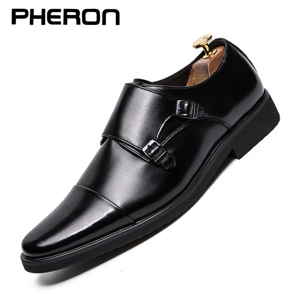 

dress shoes fashion slip on men classic leather oxfords for wedding party business flat men's loafers designer formal 221121, Black