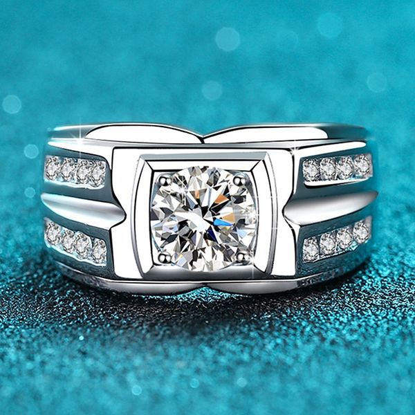

business traditional large band rings imitation diamond ring girl classic men titanium steel designer for women luxury gifts woman girl jewl, Silver