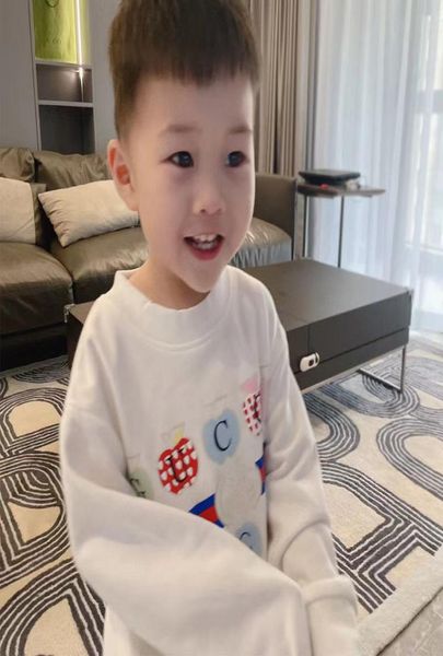 

boys girls white sweatshirt casual pullover autumn cute letters printed pattern long sleeve hoodie 38y kids hooded5933927, Black